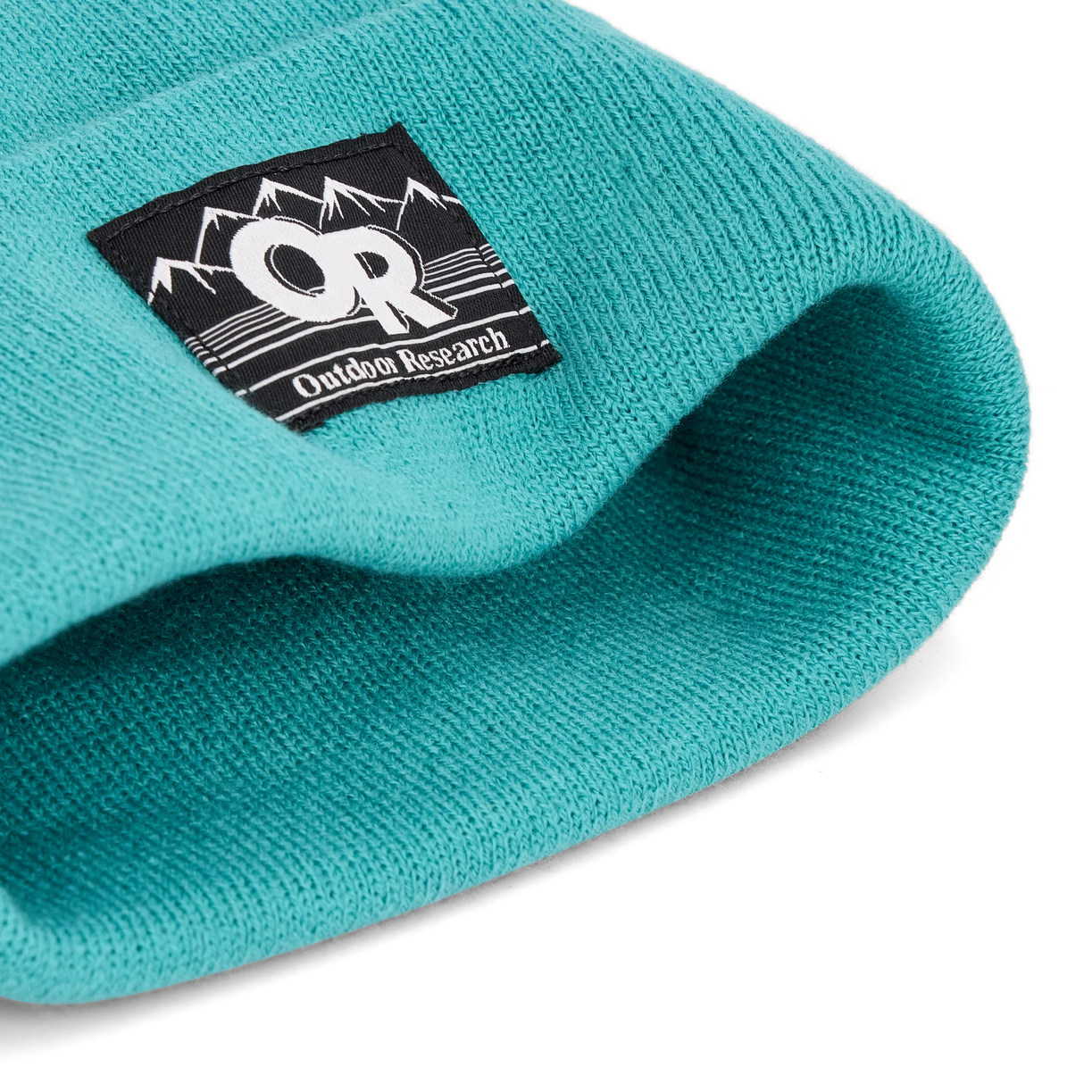 Outdoor Research Juneau Beanie in Tidepool with Outdoor Research logo on a white background