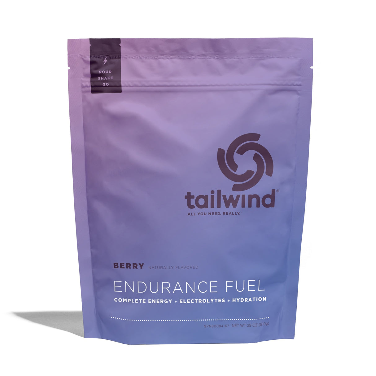 Tailwind Nutrition Endurance Fuel in Berry on a neutral background.