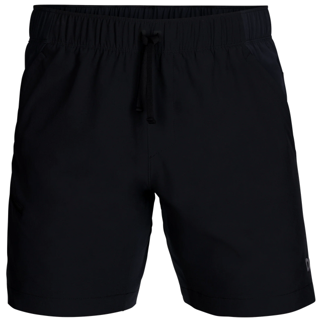 Outdoor Research Men's Swift Lite Hybrid Shorts 7" in Black on a neutral background.