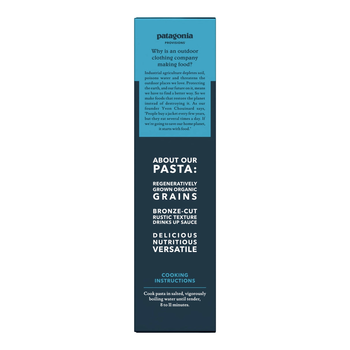 Patagonia Provisions Organic Pasta Shells 12oz Box packaging on a neutral background.