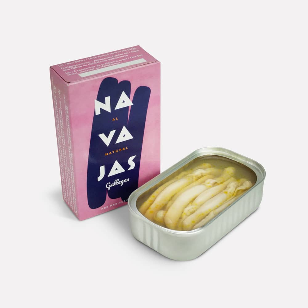 La Narval Galician Razor Clams in Brine on a white background