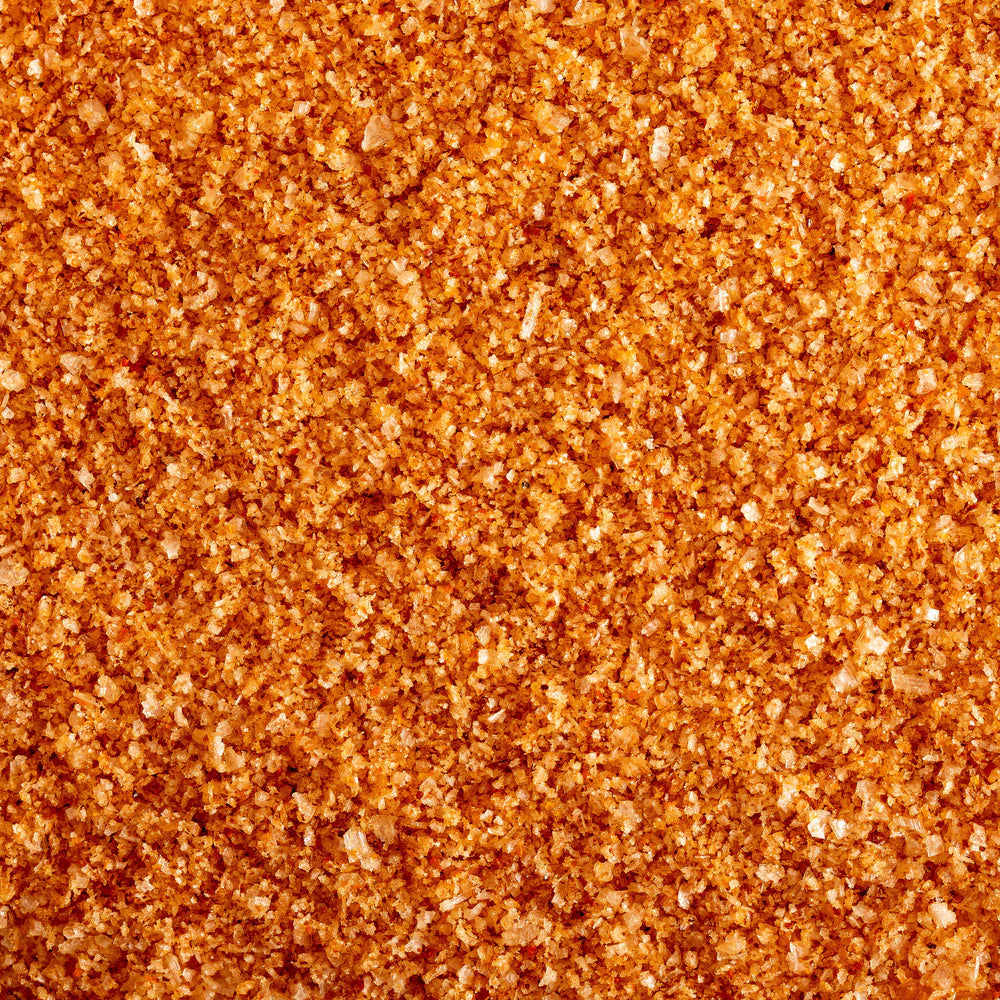 Close-up of Jacobsen Salt Co. Infused Habanero Sea Salt with a coarse texture