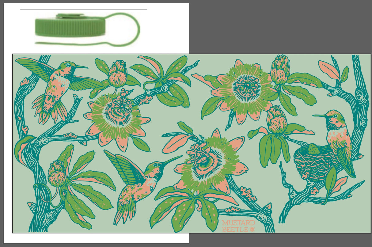 Mustard Beetle Hummingbirds, 32oz Nalgene Water Bottle design