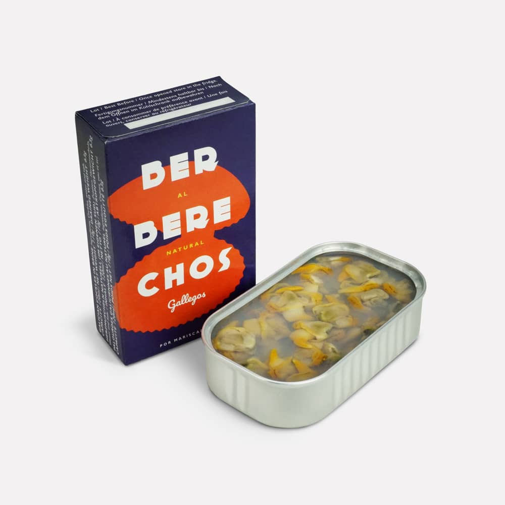 Can of La Narval Galician Cockles in Brine on a white background