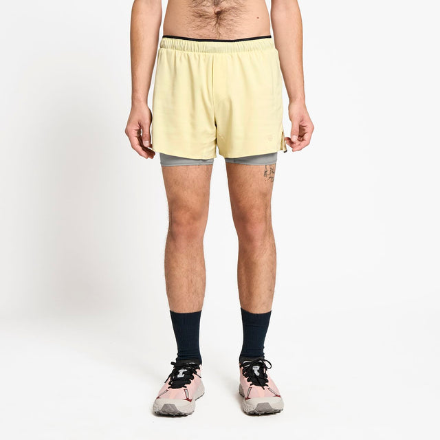 Ciele Athletics M DLYShort 5" Long Brief Short men's running shorts in Glade worn by a man on a neutral background.