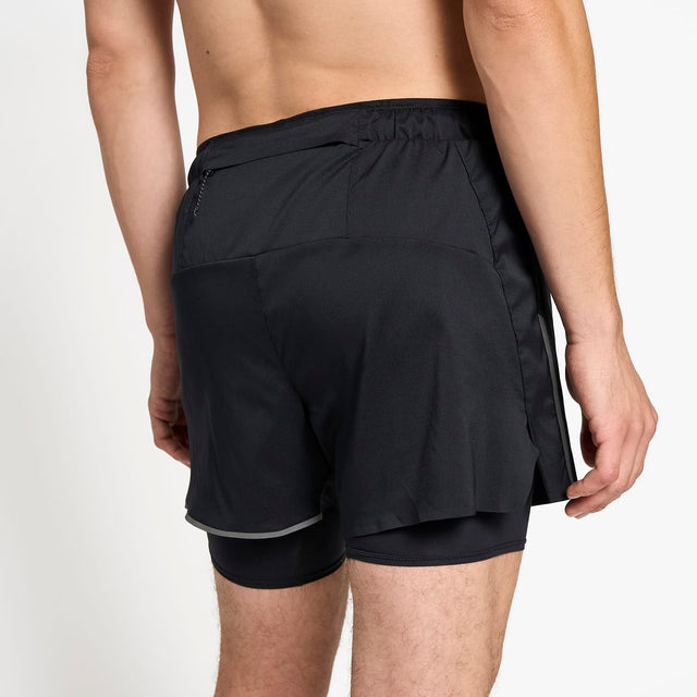 Ciele Athletics M DLYShort 5" Long Brief Short men's running shorts in Shadowcast worn by a man on a neutral background.