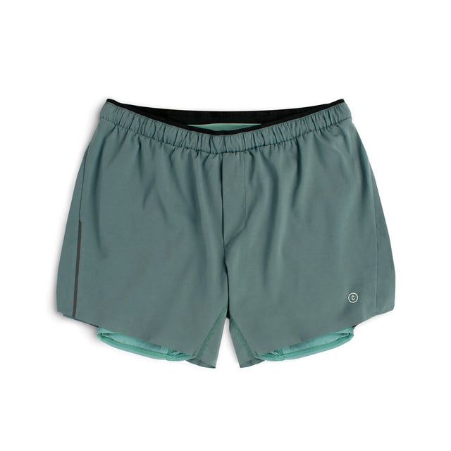 Ciele Athletics M DLYShort 5" Long Brief Short men's running shorts in Silver Pine on a neutral background.