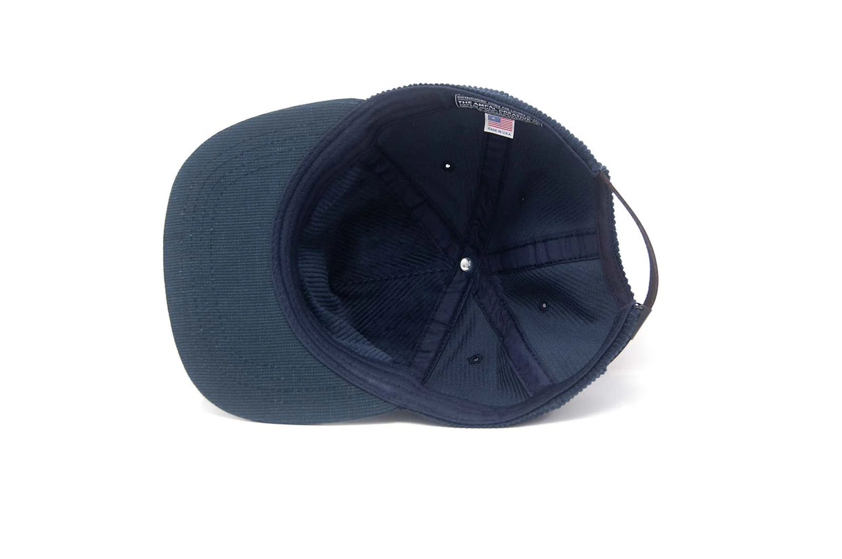 Navy blue Ampal Creative Pacific III Cord Strapback Hat on a white background