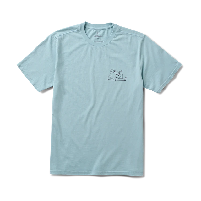 Light blue Roark Unhustle Premium Tee with a small graphic on a white background