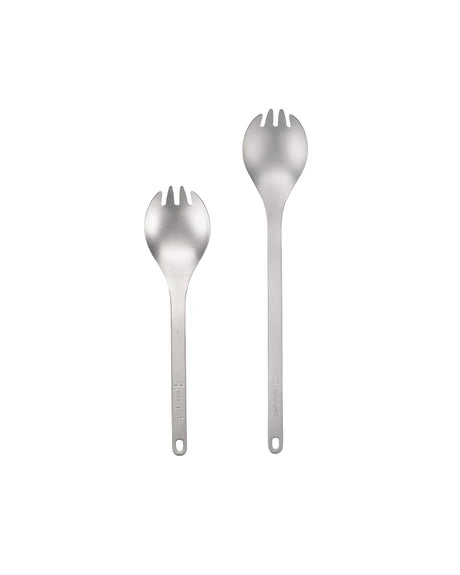 Snow Peak Long Titanium Spork on a neutral background.