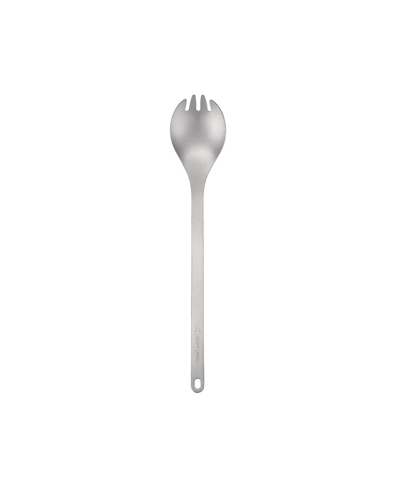 Snow Peak Long Titanium Spork on a neutral background.