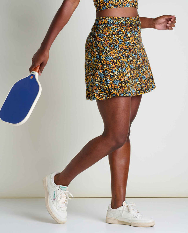 Toad&Co Seleena Skort women's skort worn by a woman on a neutral background.