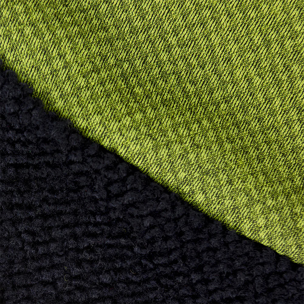 Close-up of ciele UHBeanie fleece running beanie in Lime Green
