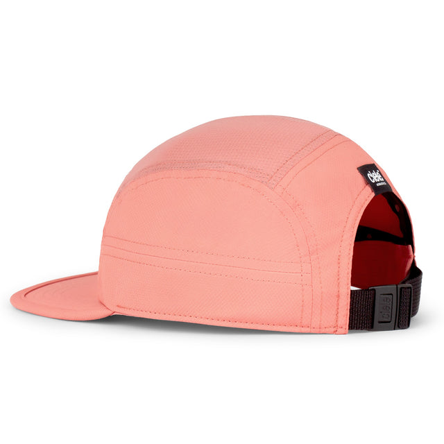 Ciele Athletics GOCap Classic - Athletics Blossom Coral running cap with a black strap on a white background