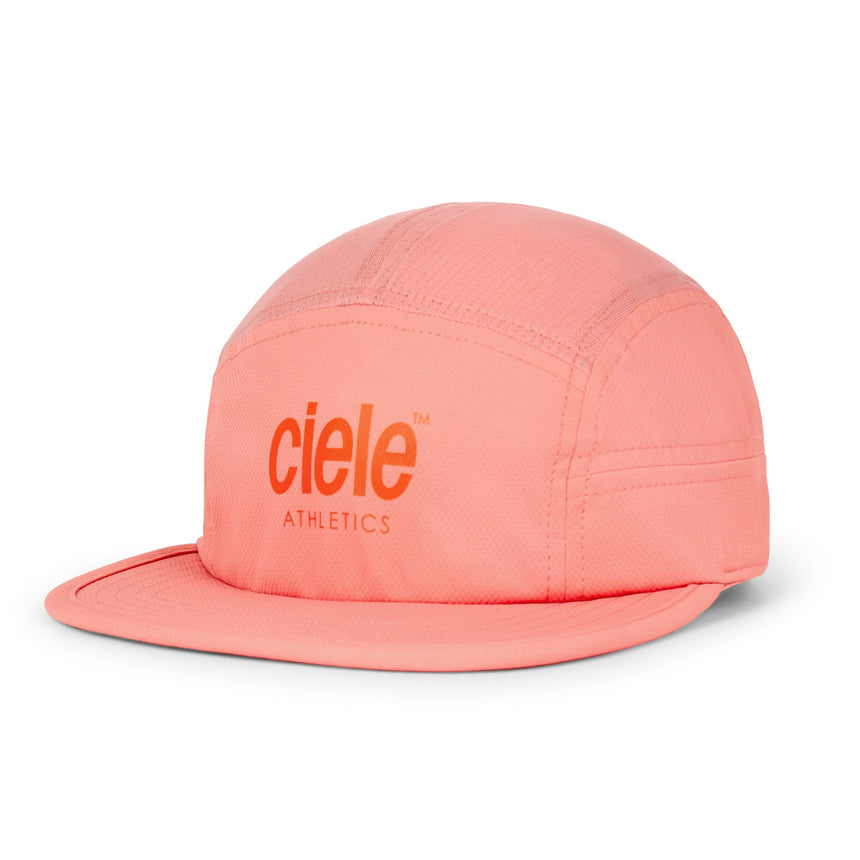 Ciele Athletics GOCap Classic - Athletics Blossom Coral running cap with 'ciele Athletics' logo on a white background