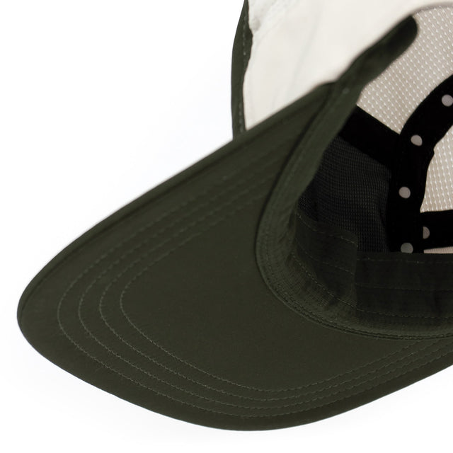 Ciele Athletics GOCap Comp Century running hat in Seaweed/Rainy Day on a neutral background.