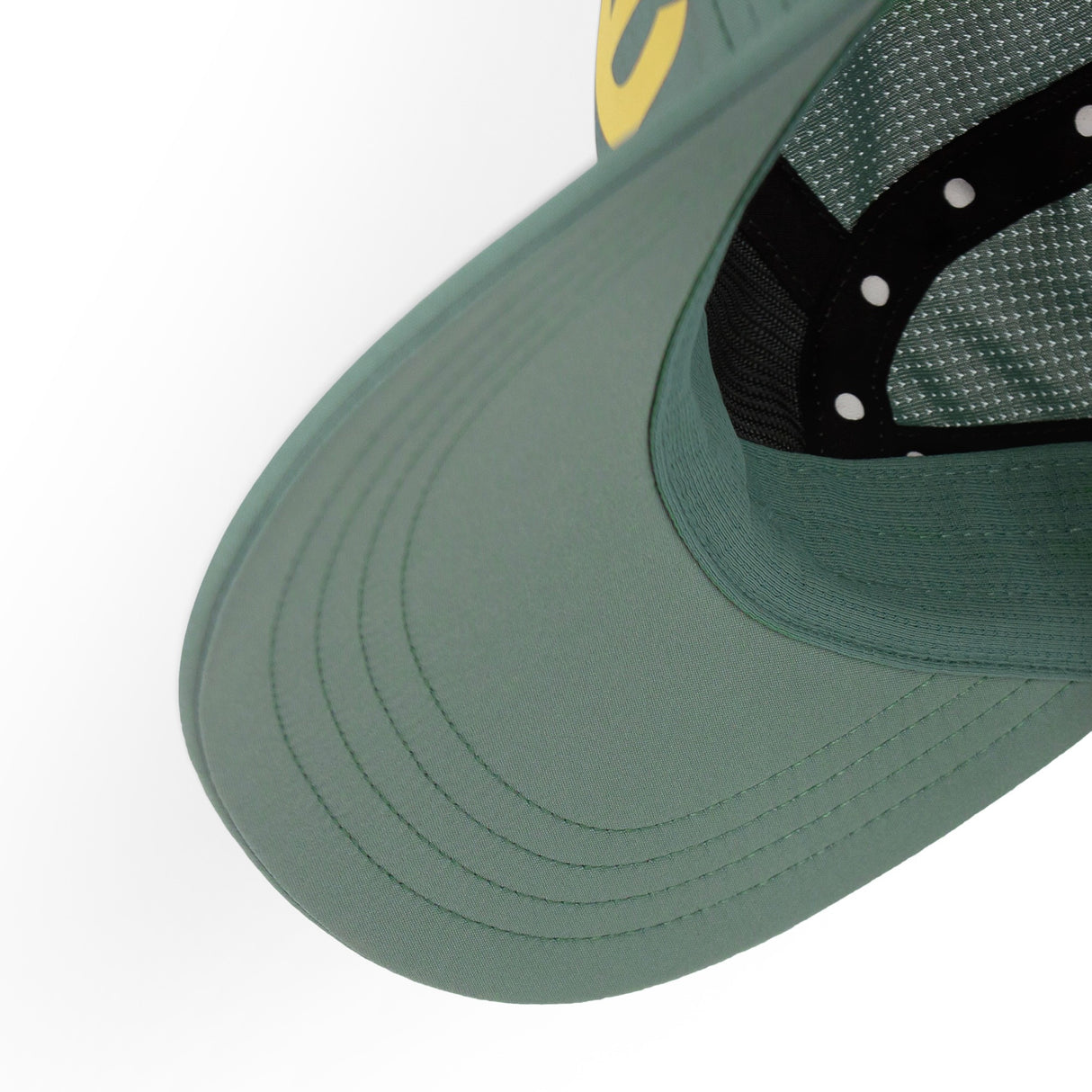Ciele Athletics GOCap Comp Century Silver Pine green running cap on a white background