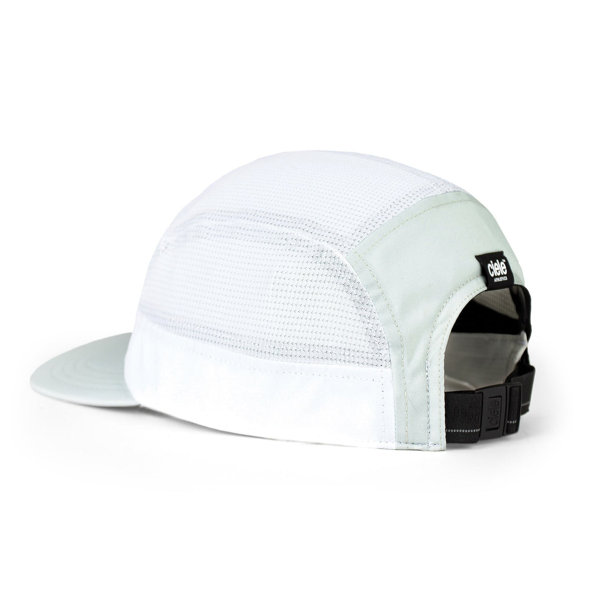 Ciele Athletics GOCap Comp Century running hat in Light Grey/White on a neutral background.