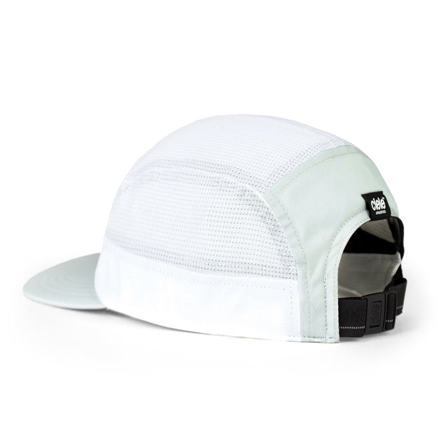 Ciele Athletics GOCap Comp Century running hat in Light Grey/White on a neutral background.