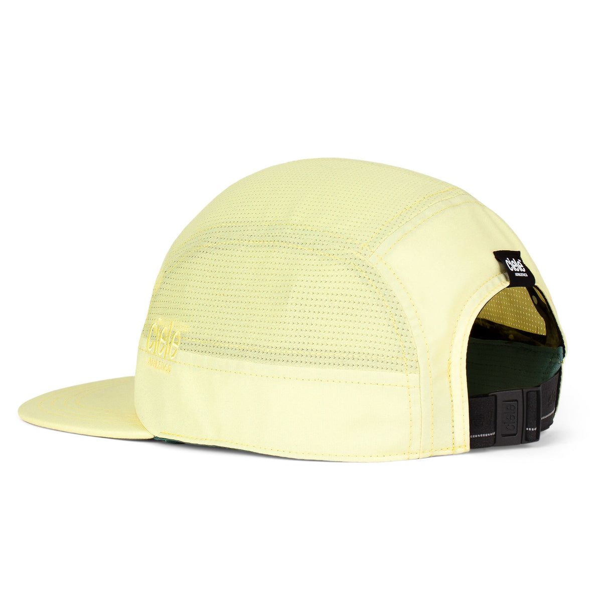 ciele athletics GOCap Comp - Bars Glade light yellow running cap with a brand logo on a white background