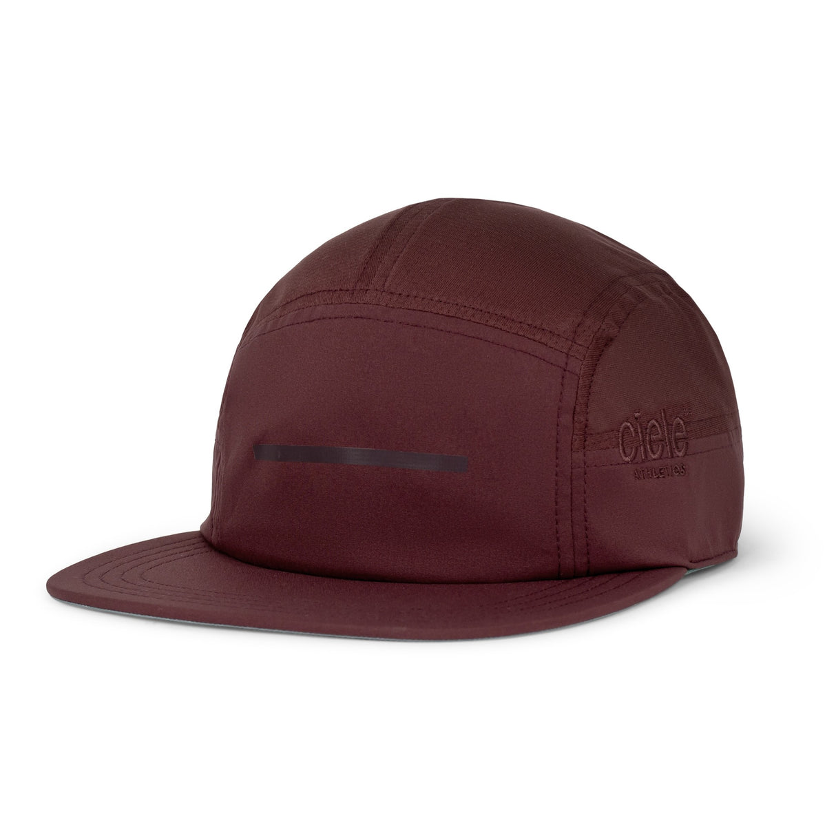 ciele athletics GOCap Comp - Bars Dark Wine Red running cap with a brand logo on a white background