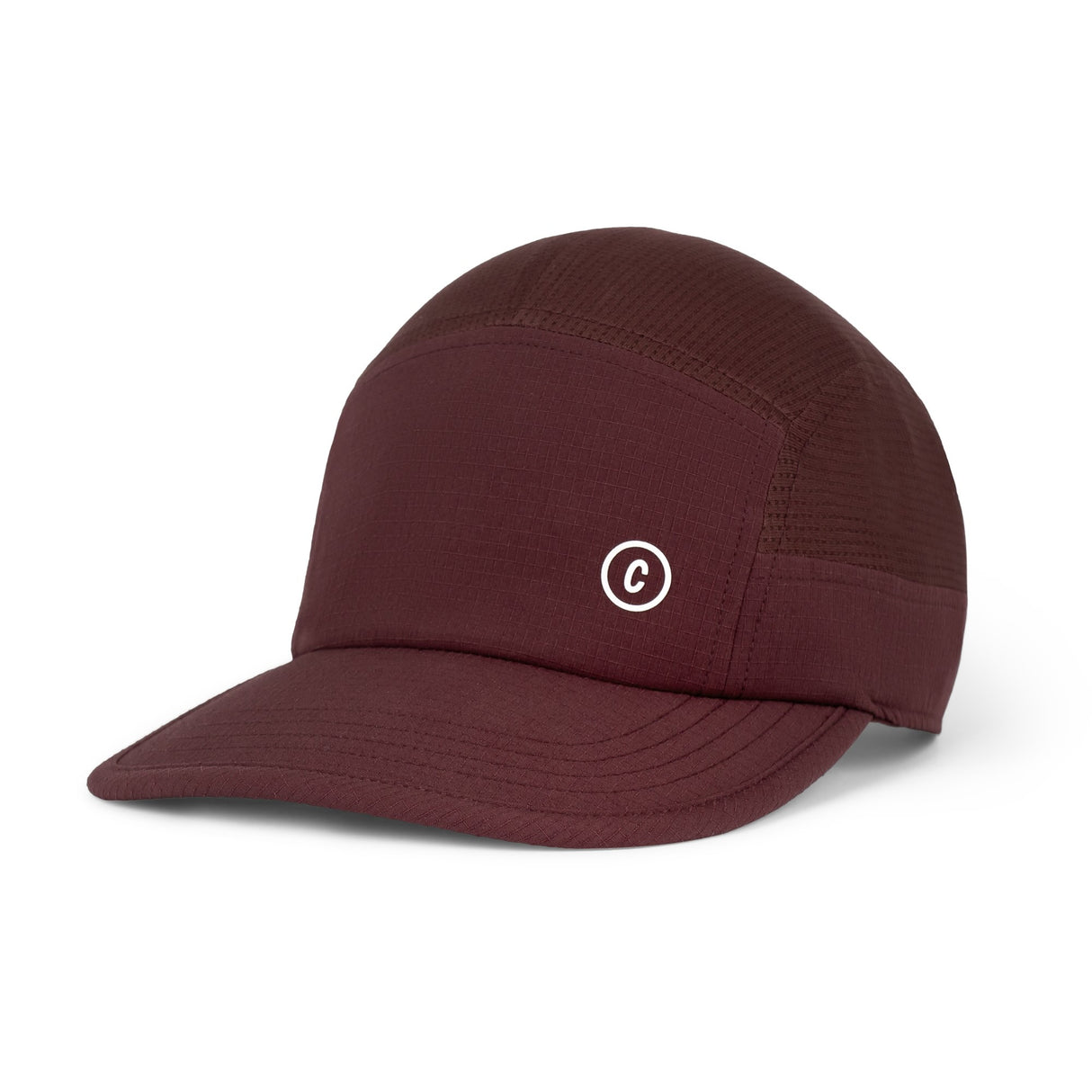 Ciele Athletics GOCap SC Field - Clow Dark Wine Red Maroon running cap with a white logo on a white background
