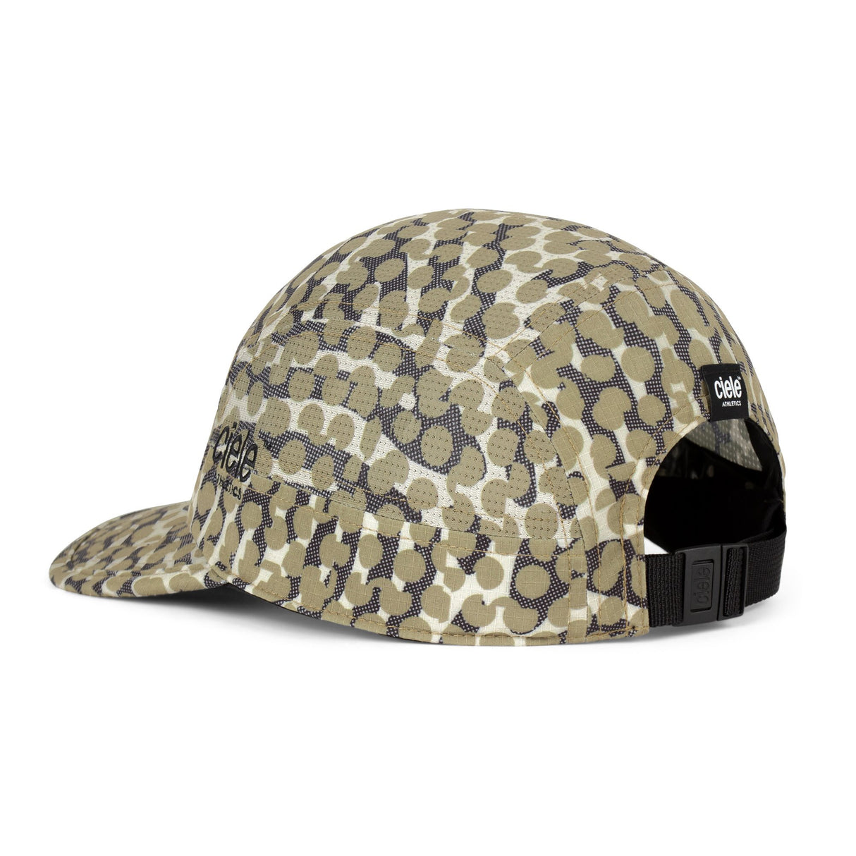 Ciele Athetlics GOCap SC Field - All Over Dotra running hat in Canvas with a brand logo on a white background