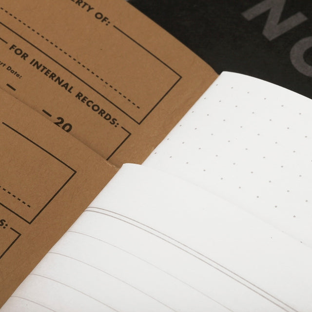 Field Notes Pitch Black Memo Book pocket journal showing the different paper styles.