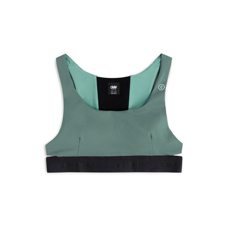 Ciele Athletics W QCKBra women's running bra in Silver Pine on a neutral background.
