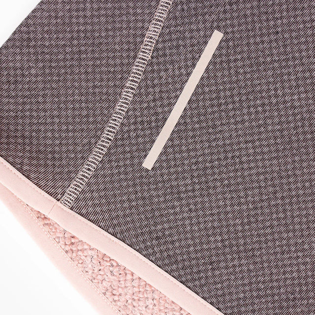 Close-up of a Ciele Athletics Women's IBTHoody - Fleece Running Hoodie in Peachskin