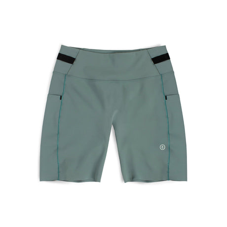 Ciele Athletics W FSTTight Short 7" women's running tights in Silver Pine on a neutral background.