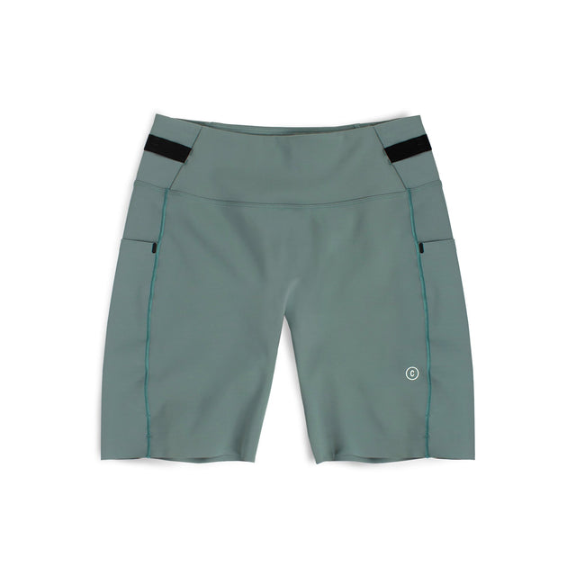 Ciele Athletics W FSTTight Short 7" women's running tights in Silver Pine on a neutral background.