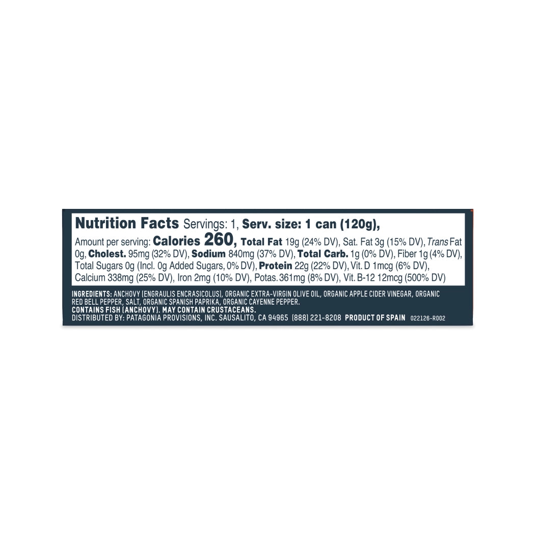 Nutrition facts label on a white background