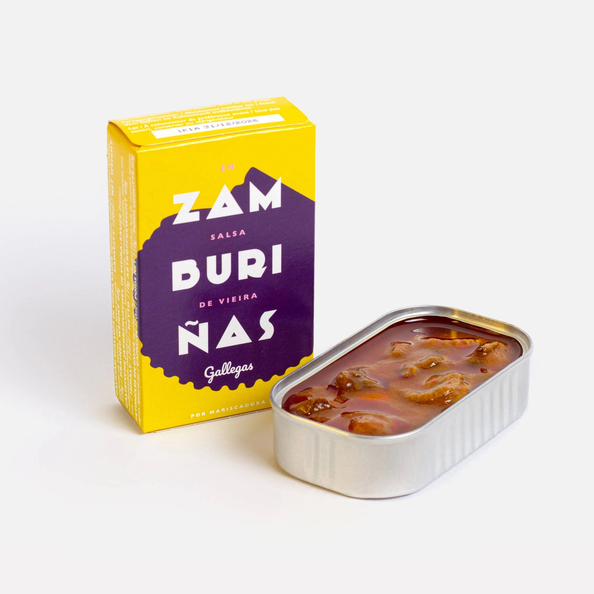 La Narval Galician Scallops in Vieira Sauce on a neutral background.