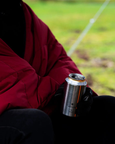 Snow Peak Shimo Can Cooler 350ml (12oz) outdoors.