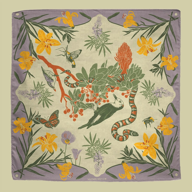 Mustard Beetle San Jacinto Bandana on a neutral background.