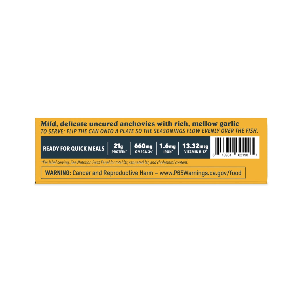 Product label with text and nutritional information on a white background