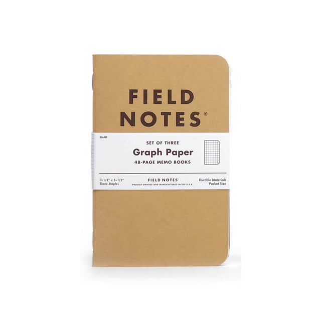 Field Notes Original Kraft Memo Book pocket journal with Graph Paper on a neutral background.