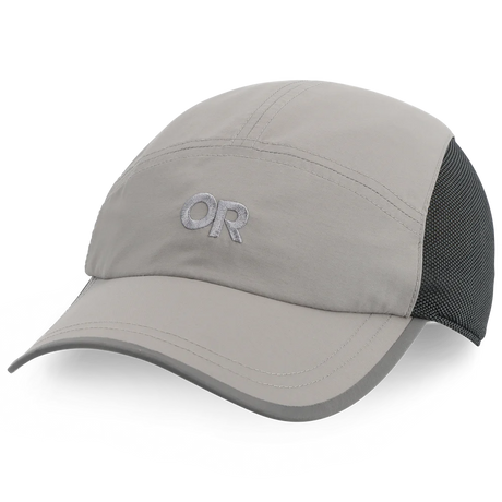 Outdoor Research Swift Cap hiking hat in Pewter/Dark Grey on a neutral background.