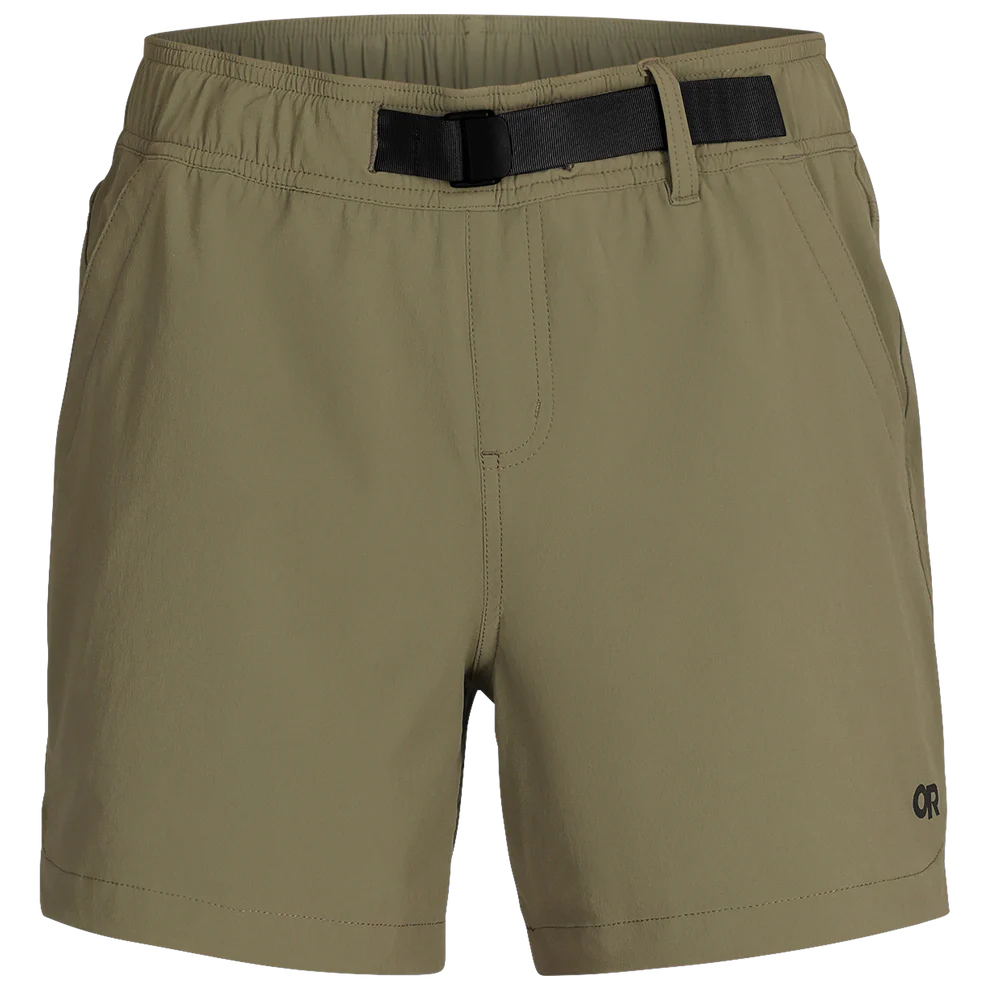 Outdoor Research Women's Ferrosi Short 5" Inseam in Ranger Green on a neutral background.