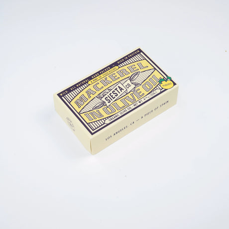 Box of Mackerel in Yuzu Kosho on a white background