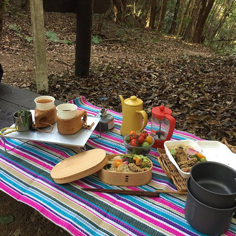 SOTO Outdoors Field Hopper table makes for a perfect mini camp table to keep cookware off the ground.