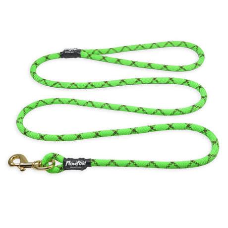 Flowfold Recycled Climbing Rope Dog Leash made in the USA on a neutral background.