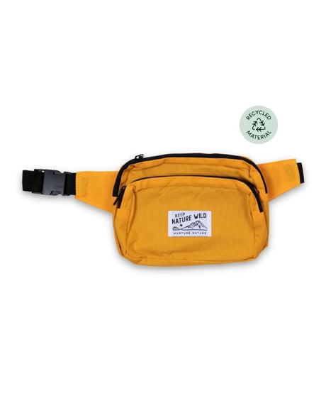 Keep Nature Wild Everyday Fanny Pack is made with recycled nylon and available in marigold yellow.