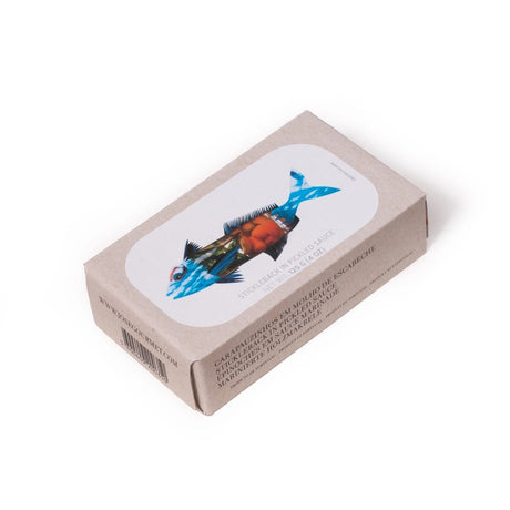 Jose Gourmet Stickleback in Pickled Sauce with a colorful fish illustration on a white background