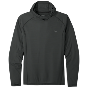 Outdoor Research men's Echo Hoodie sun hoodie in Storm on a neutral background.