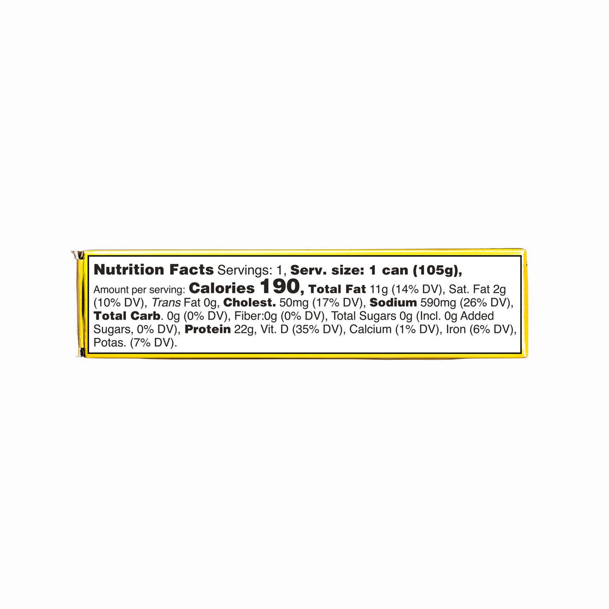 Fishwife Smoked Rainbow Trout with Red Chimichurri nutrition facts label on a white background