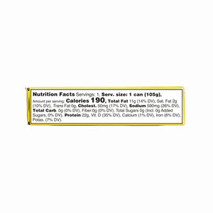 Fishwife Smoked Rainbow Trout with Red Chimichurri nutrition facts label on a white background