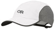 Outdoor Research Swift Cap hiking hat in White/Light Grey on a neutral background.