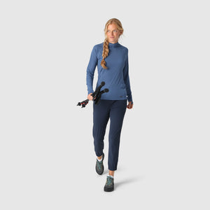 Outdoor Research Women's Echo Sun Hoodie in Skyline on a neutral background.